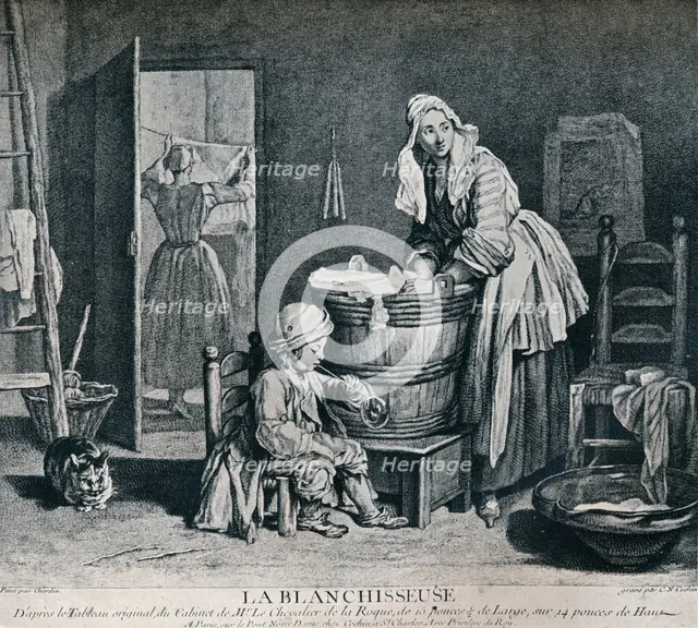 La Blanchisseuse, 18th century, (1916). Artist: Charles Nicolas Cochin