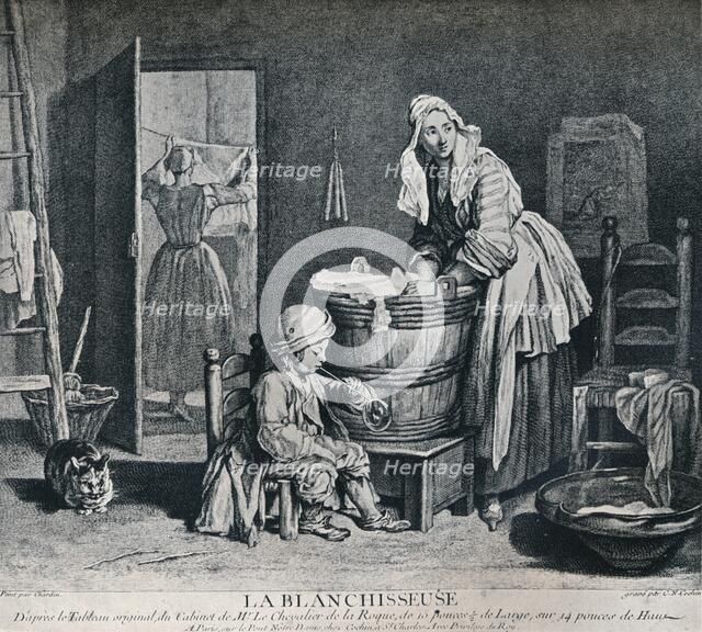 La Blanchisseuse, 18th century, (1916). Artist: Charles Nicolas Cochin