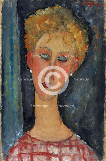 La blonde aux boucles d'oreille, 1918-1919. Artist: Modigliani, Amedeo (1884-1920)