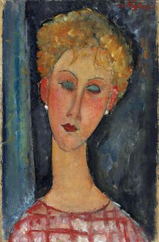 La blonde aux boucles d'oreille, 1918-1919. Artist: Modigliani, Amedeo (1884-1920)
