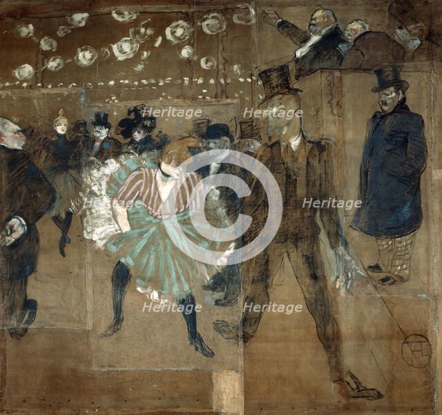 La Goulue and Valentin le desosse, 1895. Artist: Henri de Toulouse-Lautrec