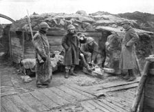 La gauche du front allie; Un poste avance des lignes belges 1917. Creator: Unknown
