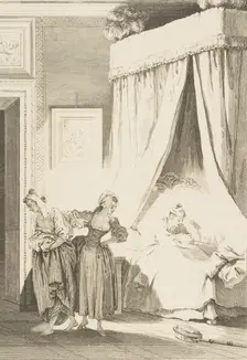 La Gageure des trois Commeres: La Servante, from Contes et nouvelles en vers ..., published in 1795. Creator: Philippe Triere