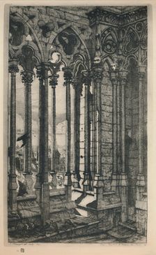 La Galerie Notre-Dame (3rd State, 11 1/8 x 6 15/16 Inches) 1853, (1927.) Artist: Charles Meryon