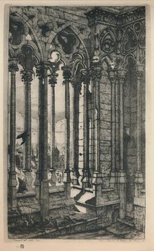 La Galerie Notre-Dame (3rd State, 11 1/8 x 6 15/16 Inches) 1853, (1927.) Artist: Charles Meryon