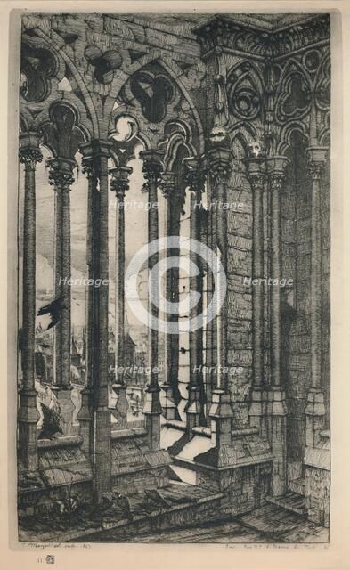 'La Galerie Notre-Dame (3rd State, 11 1/8 x 6 15/16 Inches)', 1853, (1927.) Artist: Charles Meryon.