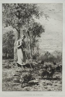 La Gardeuse de Dindons. Creator: Charles-Émile Jacque (French, 1813-1894)