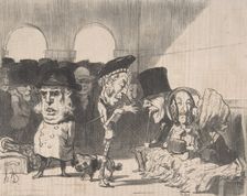 La gare du chemin de fer de Boulogne, 1852. Creator: Honore Daumier