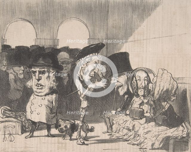 La gare du chemin de fer de Boulogne, 1852.  Creator: Honore Daumier.