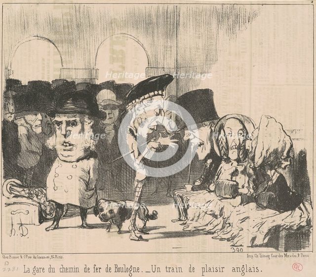 La gare du chemin de fer de Boulogne, 19th century. Creator: Honore Daumier.