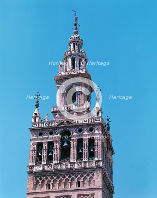 La Giralda, the minaret of the old mosque and now the bell tower of the cathedral, built in the A…