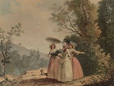 La Graces Parisiennes Au Bois De Vincennes 1790, (1913). Artist: Jean-Baptiste Chapuy