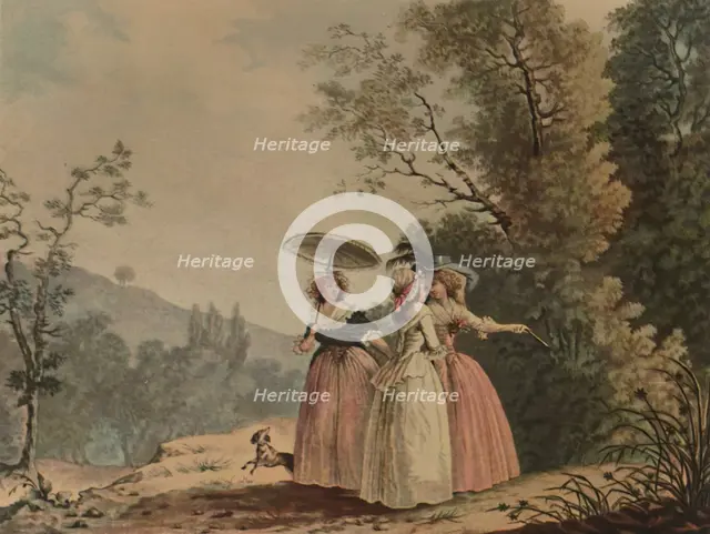 'La Graces Parisiennes Au Bois De Vincennes', 1790, (1913). Artist: Jean-Baptiste Chapuy.