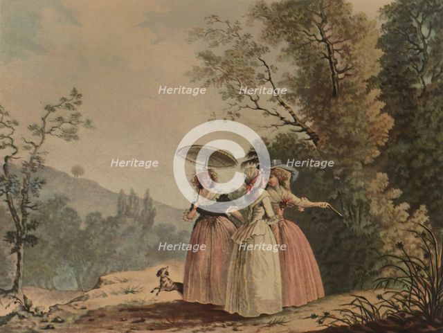 'La Graces Parisiennes Au Bois De Vincennes', 1790, (1913). Artist: Jean-Baptiste Chapuy.