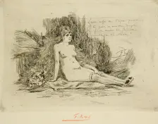 La Grande Femme à la fourrure, assise, 1878. Creator: Félicien Rops