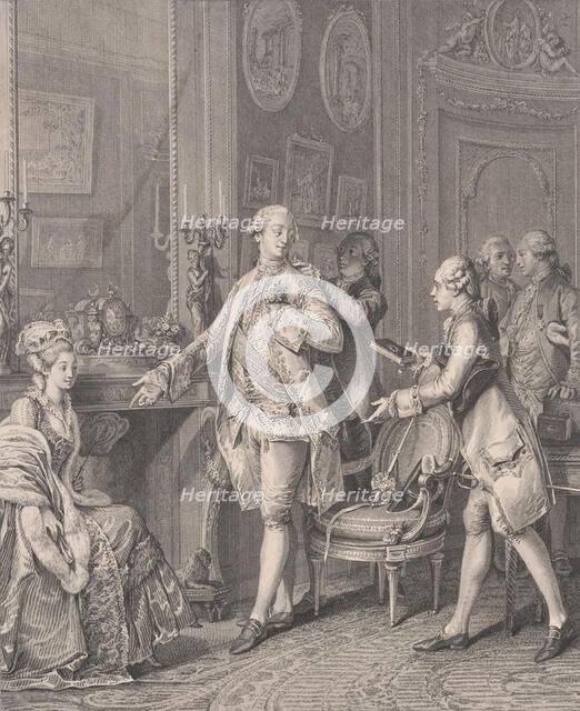 La Grande Toilette (The Patroness), from Le Monument du Costume, 1777. Creator: Antoine Louis Romanet.