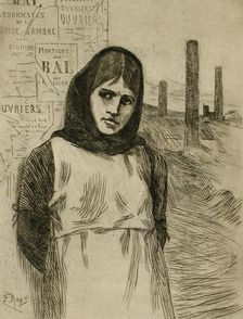 La Grève - small plate, c1875. Creator: Félicien Rops