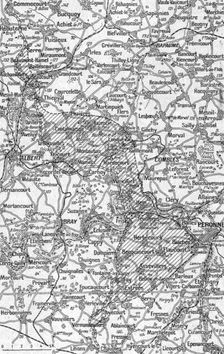 La Guerre 20-26 juillet 1916; Carte-croquis du terrain au Nord et au Sud de la Somme 1916. Creator: Unknown