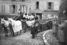 "La Guerre a L'Allemande"; les obseques de Marcelle et Lucien Lapie, enfants de huit..., 1918. Creator: Jean Clair-Guyot