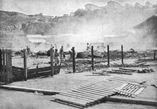 'La Guerre de Course; Un hangar militaire detruit a Philippeville 1914. Creator: Unknown