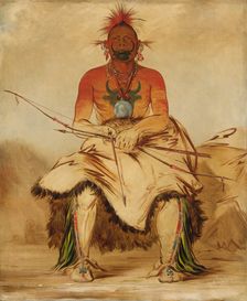 La-dóo-ke-a, Buffalo Bull, a Grand Pawnee Warrior, 1832. Creator: George Catlin