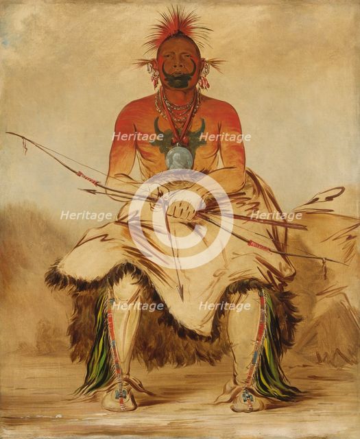 La-dóo-ke-a, Buffalo Bull, a Grand Pawnee Warrior, 1832. Creator: George Catlin.