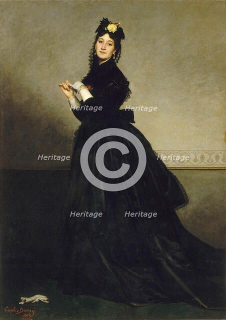 La Dame aux gants (The Lady with the Glove), 1869. Creator: Carolus-Duran, Charles Émile Auguste (1837-1917).