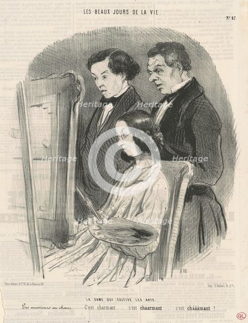 La dame qui cultive les arts, 19th century. Creator: Honore Daumier.