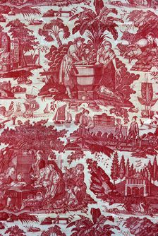 La Danse Savoyarde ou La Lessive (Furnishing Fabric), France, c. 1790. Creator: Lecler Pére et fils