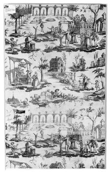 La Danseuse de Corde (The Tight Rope Walker) (Furnishing Fabric), Nantes, 1785/90. Creator: Petitpierre et Cie