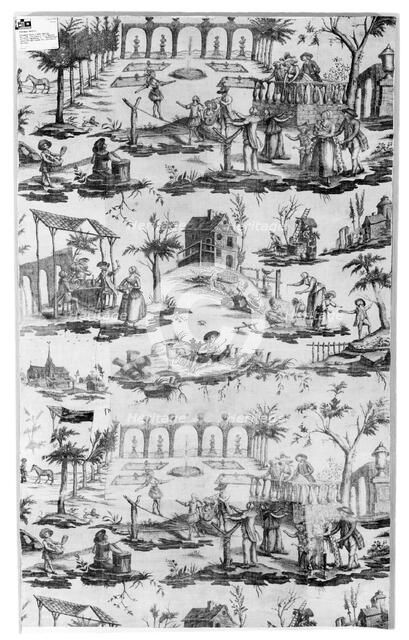 La Danseuse de Corde (The Tight Rope Walker) (Furnishing Fabric), Nantes, 1785/90. Creator: Petitpierre et Cie.