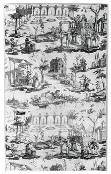 La Danseuse de Corde (The Tight Rope Walker) (Furnishing Fabric), Nantes, 1785/90. Creator: Petitpierre et Cie