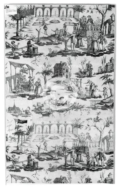 La Danseuse de Corde (The Tight Rope Walker) (Furnishing Fabric), Nantes, 1785/90. Creator: Petitpierre et Cie.