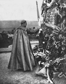 La deuxieme commemoration de la victoire de la Marne; Mgr Lobbedey, eveque d'Arras 1916 Creator: Jean Clair-Guyot