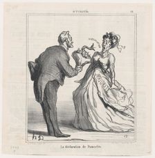 La declaration de Damoclés, 1870. Creator: Honore Daumier