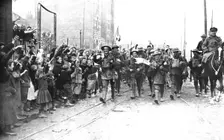 'La delivrence de Lille; Avec douai, roubaix et tourcoing, Lille est liberee le 17 octobre 1918. Creator: Unknown