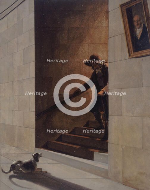 La Descente de l'escalier, c.1800. Creator: Louis Leopold Boilly.