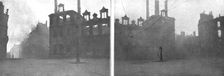 La destruction methodique de Reims; L'Hotel de Ville en feu, apres le bombardement du 3 ma..., 1917 Creator: Unknown
