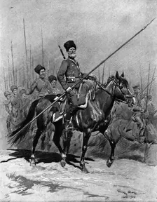 'La Diversion Russe; Les Avant-Gardes Cosaques 1914. Creator: Georges Bertin Scott