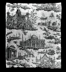 La Foire du Caire (The Cairo Fair) (Furnishing Fabric), Nantes, c. 1800. Creator: Petitpierre Frères & Cie