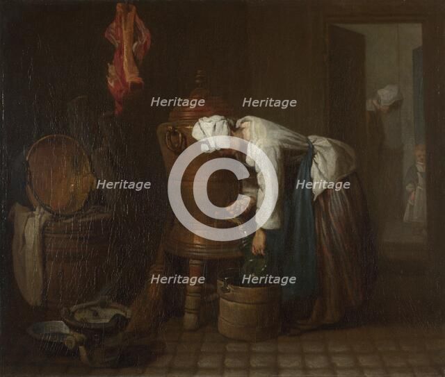 La Fontaine (The Water Cistern), 1733. Artist: Chardin, Jean-Baptiste Siméon (1699-1779)