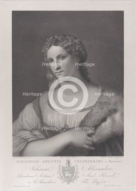 La Fornarina, 1814. Creators: Raphael Morghen, Pietro Ermini.