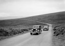 LA Forty's Riley Falcon ahead of J Boardman's Riley Kestrel at the MCC Torquay Rally, July 1937. Artist: Bill Brunell