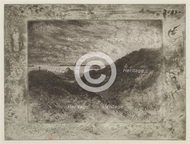 La Falaise: Baie de Saint-Malo (The Cliff: Saint-Malo Bay), 1886/1890. Creator: Felix Hilaire Buhot.