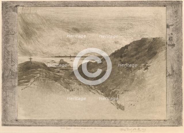 La Falaise: Baie de Saint-Malo (The Cliff: Saint-Malo Bay), 1886/1890. Creator: Felix Hilaire Buhot.