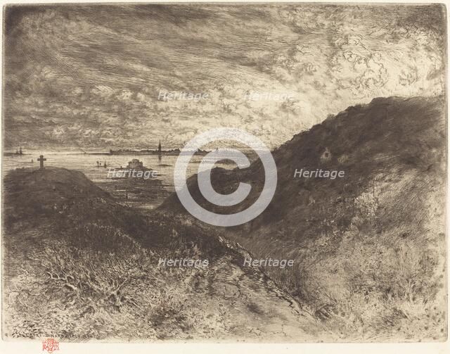 La Falaise: Baie de Saint-Malo (The Cliff: Saint-Malo Bay), 1886/1890. Creator: Felix Hilaire Buhot.