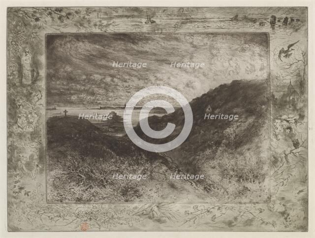 La Falaise: Baie de Saint-Malo (The Cliff: Saint-Malo Bay), 1886/1890. Creator: Felix Hilaire Buhot.