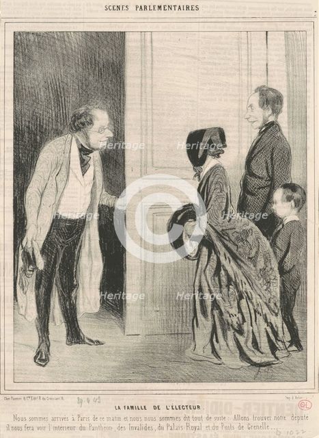 La famille de l'électeur, 19th century. Creator: Honore Daumier.