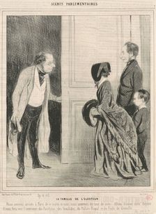 La famille de l'électeur, 19th century. Creator: Honore Daumier