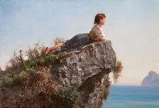 La fanciulla sulla roccia a Sorrento (The girl on the rock in Sorrento), 1871